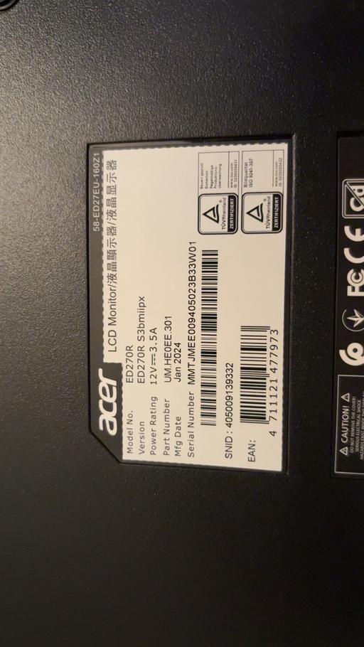 Buy & Sell Bilbrook South Staffordshire - Photos for Acer 27inch curved monitor
