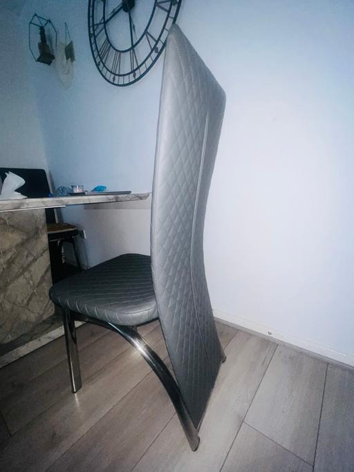 Buy & Sell Loxford East London - Photos for 6 Grey leather chairs
