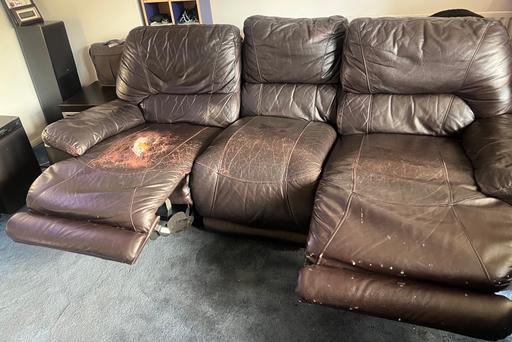 Buy & Sell Perivale Ealing - Photos for Brown Leather Recliner Sofa’s