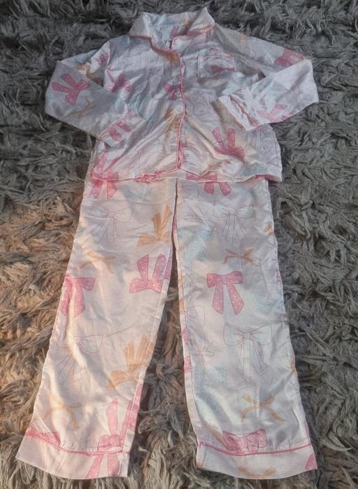Buy & Sell Clayton West Kirklees - Photos for Pink Silk Bow Two Piece Long Pyjamas