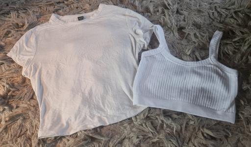 Buy & Sell Clayton West Kirklees - Photos for White Crop Top and T.Shirt - Size S/M