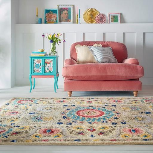 Buy & Sell Dollis Hill North West London - Photos for Dunelm Hani Floral Wool Rug 200x290cm
