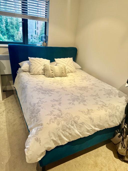 Buy & Sell Brompton Medway - Kent - Photos for Made.com Double Bed - Petrol Green