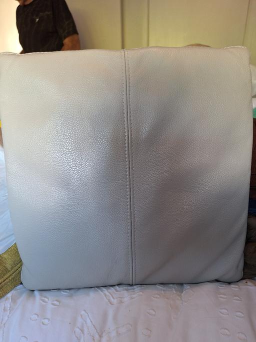 Buy & Sell Smethwick Sandwell - Photos for 2 x mushroom real leather cushions