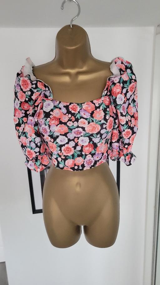 Buy & Sell Hadley Telford and Wrekin - Photos for Misspap Floral Crop Top Puffer Sleeve Size 6