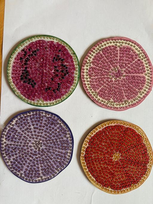 Buy & Sell Paddock Wood Tunbridge Wells - Photos for Glitter Art Fruit coasters set of eight