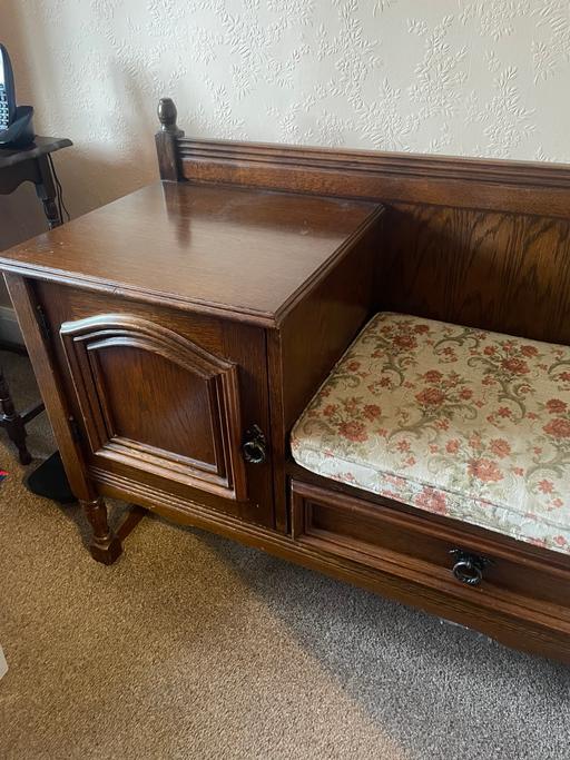Buy & Sell Nether Whitacre North Warwickshire - Photos for Antique Solid Wood Telephone Table/Seat