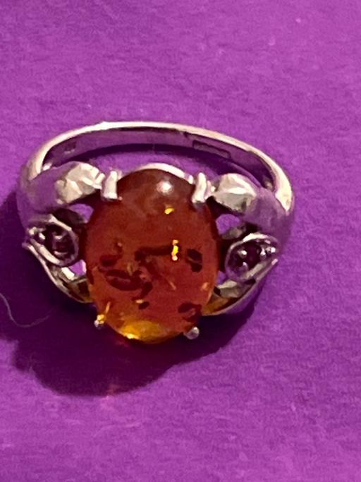 Buy & Sell Ovingdean Brighton - Photos for Beautiful Silvet Amber Ring 925
