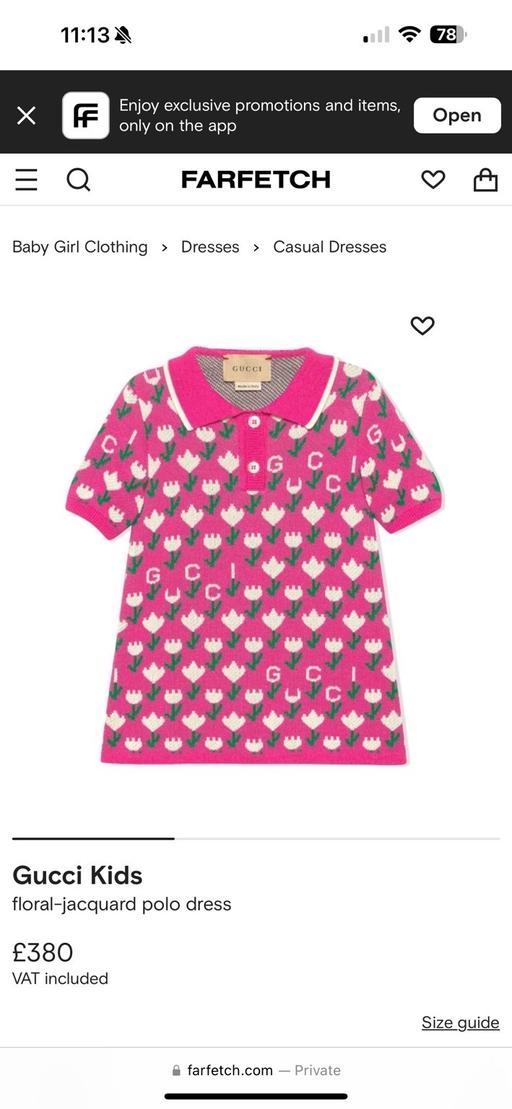 Buy & Sell Abbey Wood South East London - Photos for Gucci Kids floral-jacquard polo dress