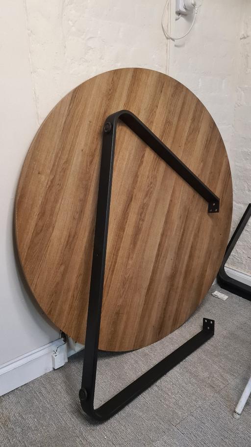 Buy & Sell Shoreditch North London - Photos for 120cm round table & 4 fake leather chair