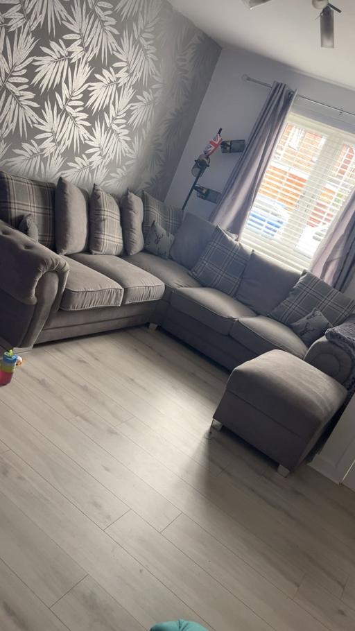 Buy & Sell Shafton Barnsley - Photos for 3 and 3 grey corner sofa with foot stool