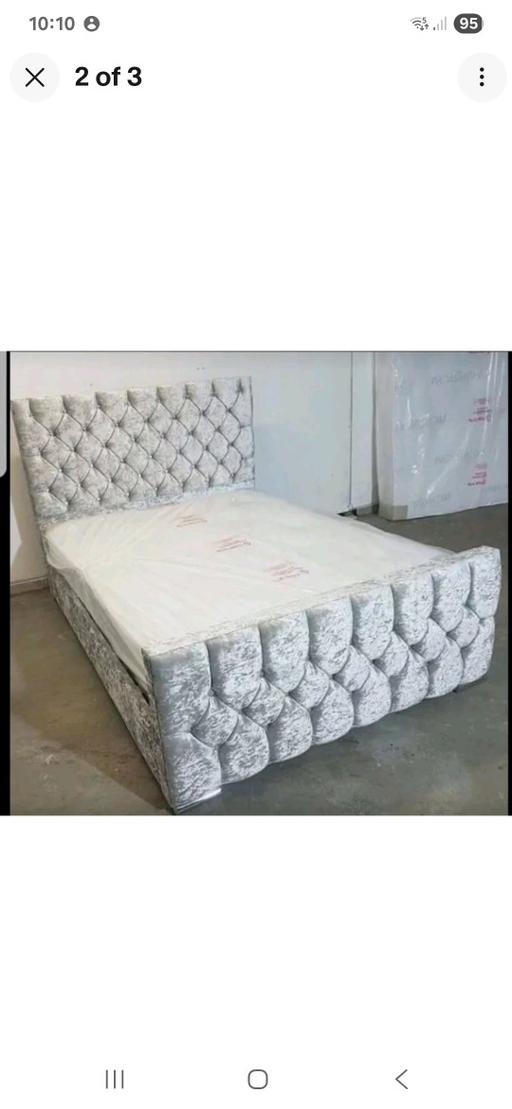 Buy & Sell Birmingham Solihull - Photos for king size silver crushed velvet bed frame