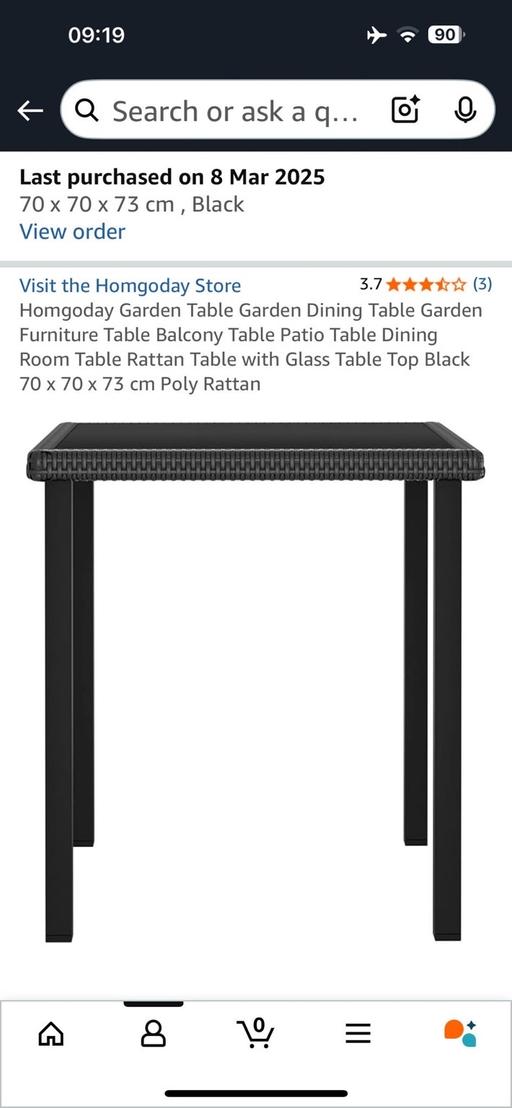 Buy & Sell Brompton South West London - Photos for Garden Table Rattan Glass Black