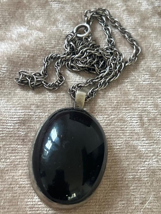 Buy & Sell Rottingdean Brighton - Photos for Beautiful Vintage Silver Onyx Necklace 925