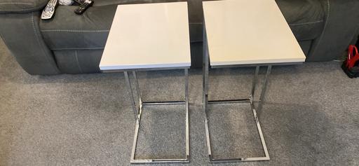 Buy & Sell Erdington Birmingham - Photos for 2 x side tables gloss white/chrome