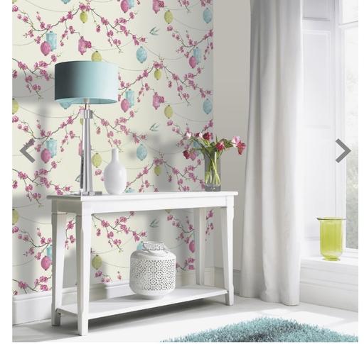 Buy & Sell Hadley Telford and Wrekin - Photos for Chinese garden pink wallpaper