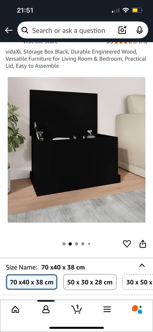 Buy & Sell Stechford Birmingham - Photos for Black wooden storage box