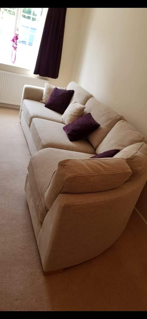 Buy & Sell Great Horton Bradford - Photos for Cream corner sofa with plum cushions
