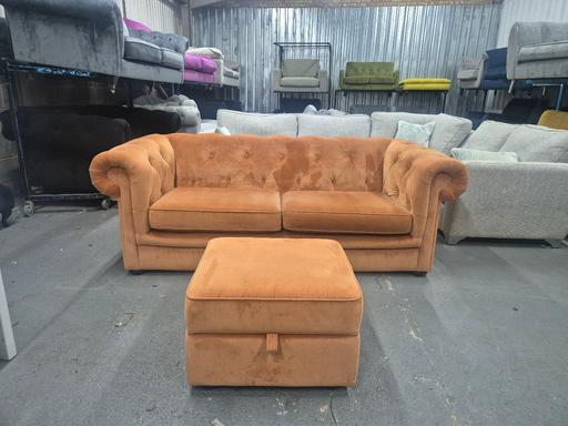 Buy & Sell Blakenhall Wolverhampton - Photos for DFS Orange Plaza Belair 3 Seater + Footstool