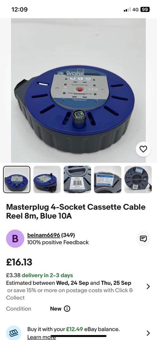 Buy & Sell Trimdon County Durham - Photos for Masterplug 4 socket 8m cable reel
