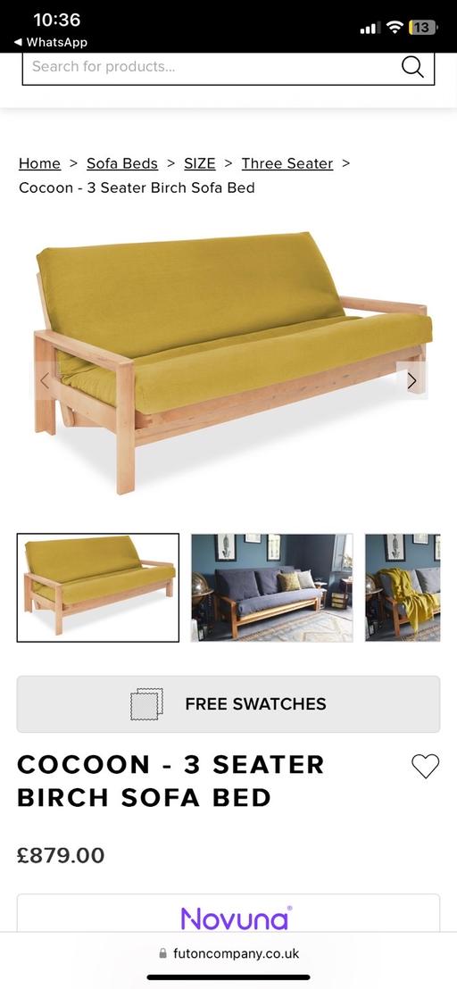 Buy & Sell Folkestone Folkestone and Hythe - Photos for Free Futton Cocoon 3 seater birch sofa bed