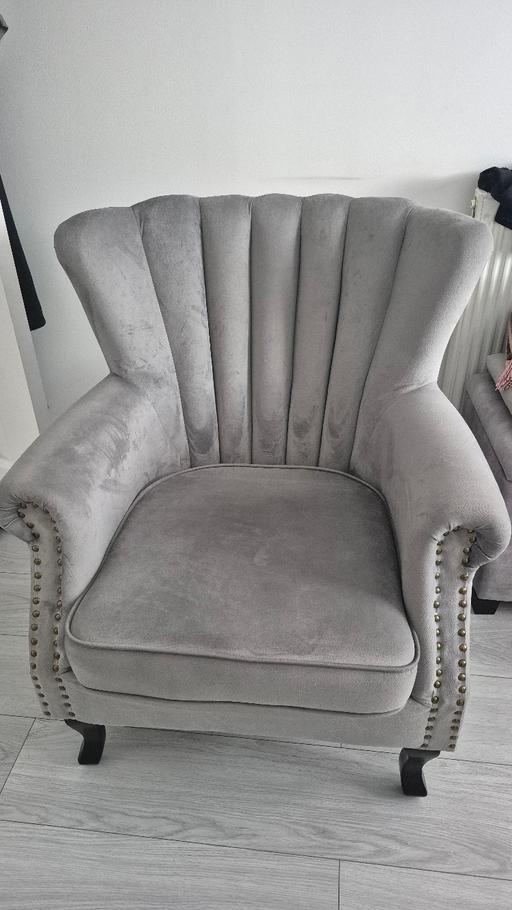 Buy & Sell Westferry East London - Photos for Velvet grey armchair