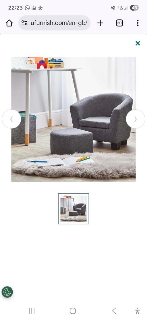 Buy & Sell Shirley Solihull - Photos for Dunelm Childrens armchair and footstool