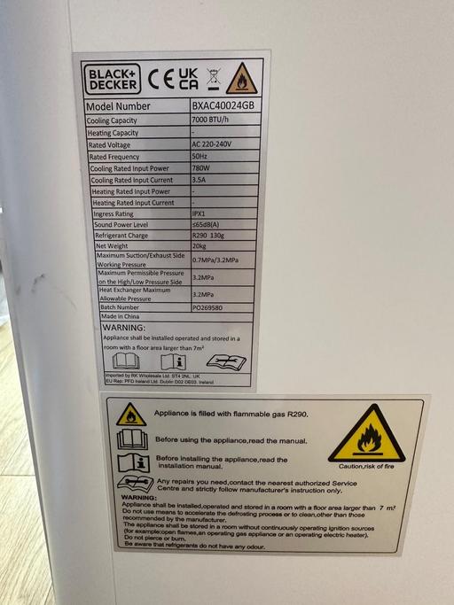 Buy & Sell Osterley South West London - Photos for Black + Decker Air Con