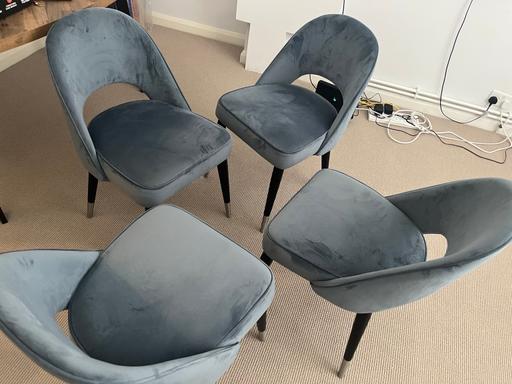 Buy & Sell Earls Court South West London - Photos for Clover blue grey dining chairs. Set of 4