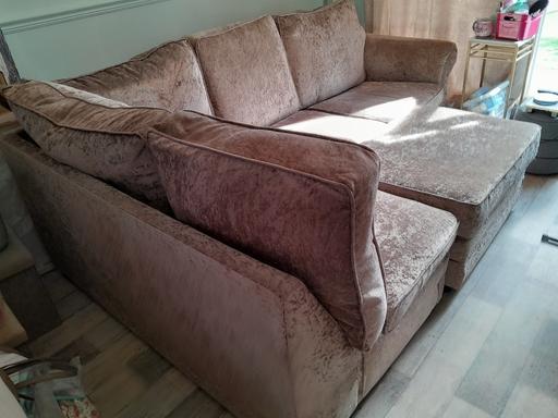 Buy & Sell Quarry Bank Dudley - Photos for velvet corner sofa with matching footstool