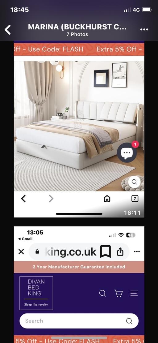 Buy & Sell Buckhurst Hill Epping Forest - Photos for WHITE LEATHER STORAGE BED