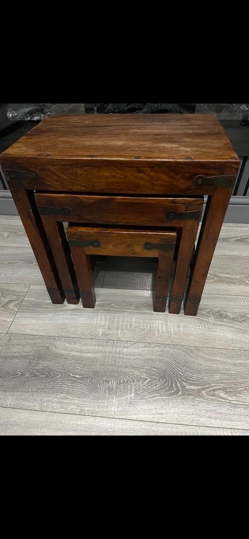 Buy & Sell Holford Birmingham - Photos for SOLID OAK WOOD NEST OF TABLES SET