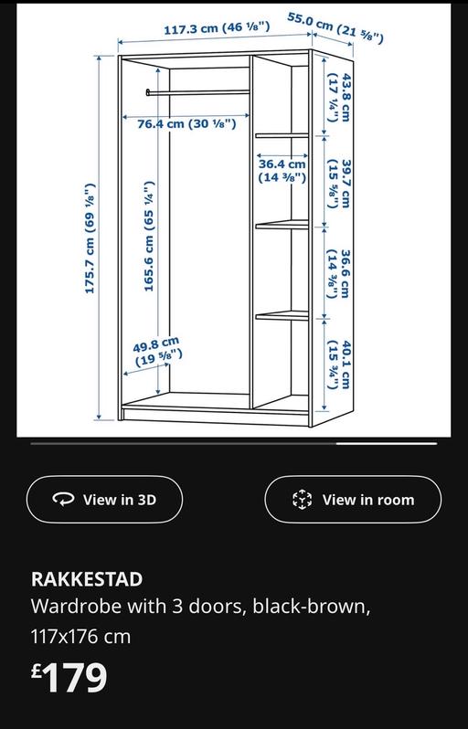 Buy & Sell Heckmondwike Kirklees - Photos for RAKKESTAD & BESTA WARDROBE AND PERFUME TOP
