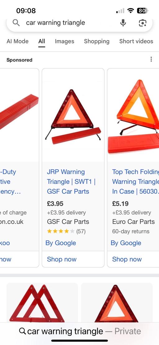 Buy & Sell Wednesfield Wolverhampton - Photos for New in box car warning triangle