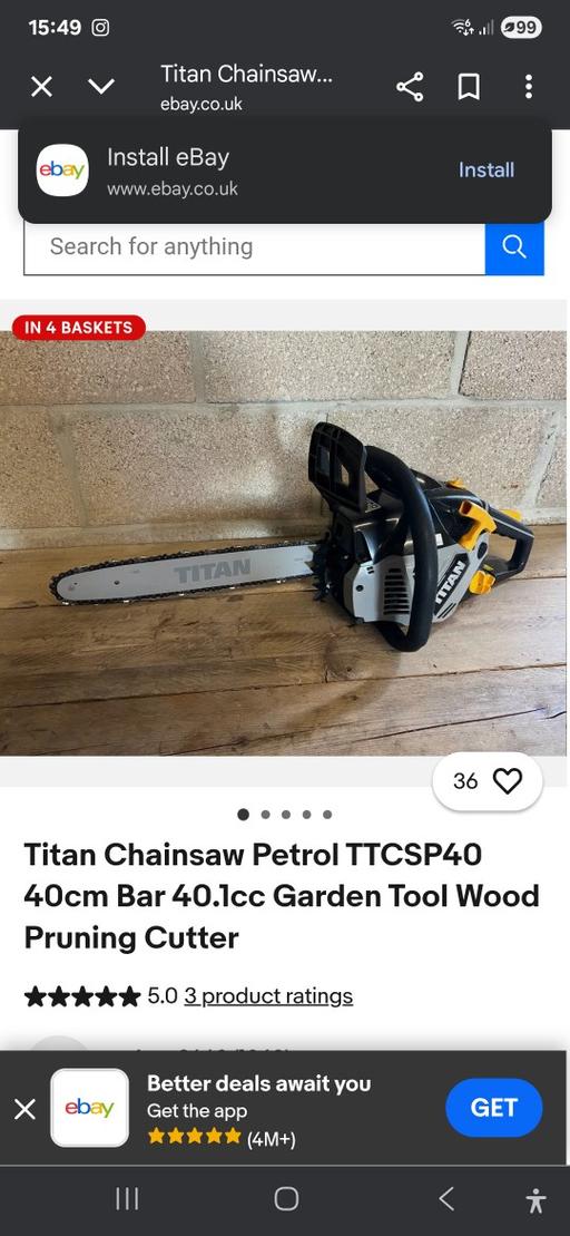 Buy & Sell Rockingham North Northamptonshire - Photos for titan chain saw petrol new