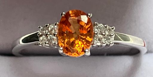 Buy & Sell Mudford Somerset - Photos for 9ct white gold diamond & orange quartz ring