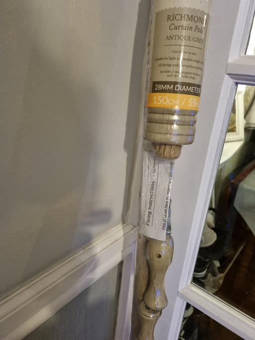 Buy & Sell Oxley Wolverhampton - Photos for wooden curtain pole grey 150cm