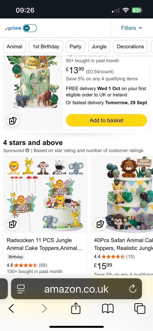 Buy & Sell Wednesfield Wolverhampton - Photos for New jungle cake topper sets