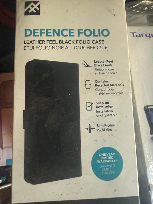 Buy & Sell Hazel Grove Stockport - Photos for Defence folio leather feel black case Samsung