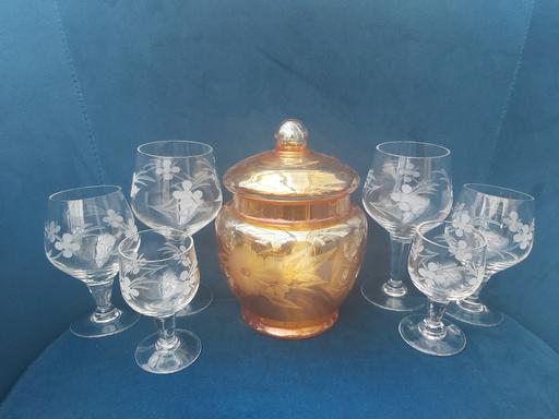 Buy & Sell Bartley Green Birmingham - Photos for 6 decorative glasses and jar