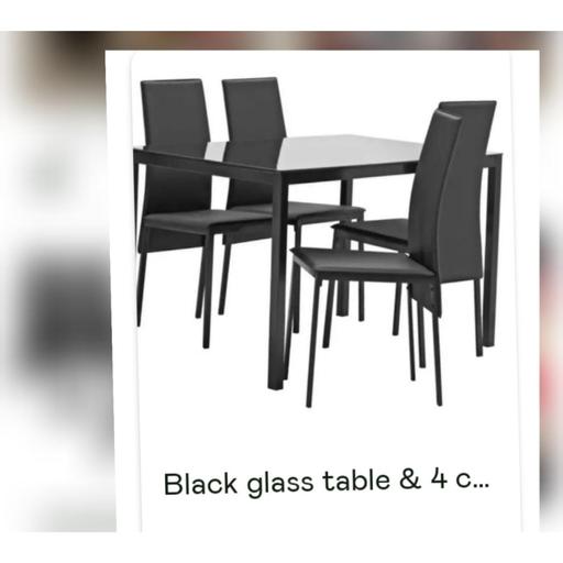 Buy & Sell Carshalton Sutton - Photos for Black glass table with 4 chairs