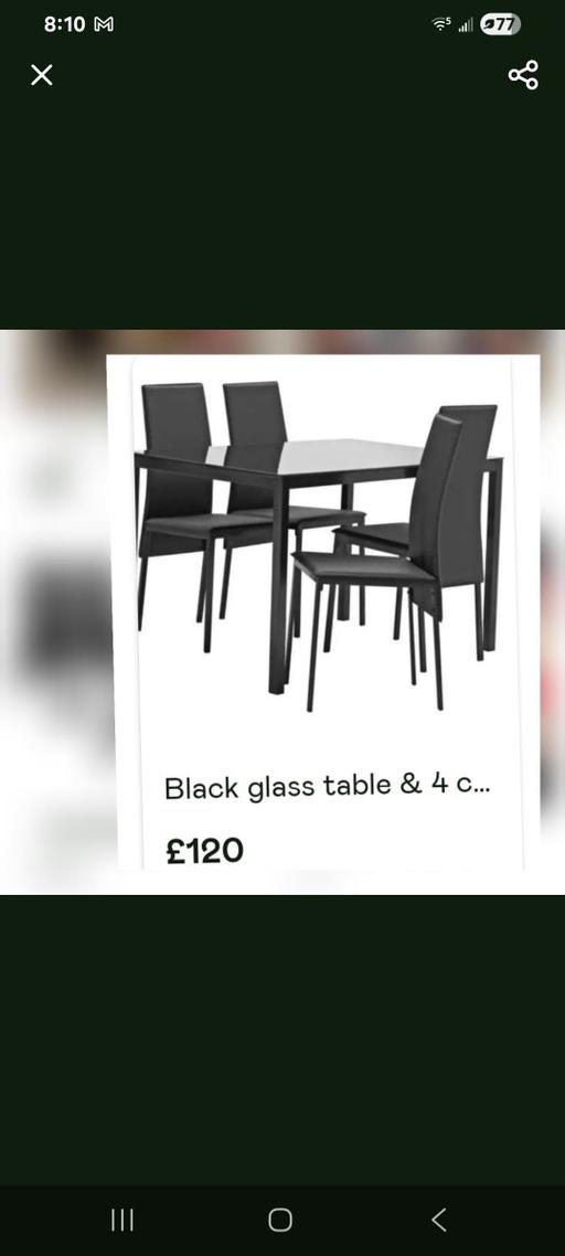 Buy & Sell Carshalton Sutton - Photos for Black glass table with chairs