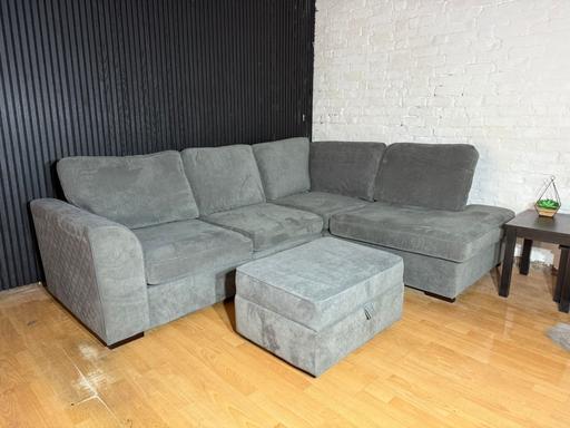 Buy & Sell Irlams O`Th`Height Salford - Photos for HIGH STREET Grey Corner Sofa with Footstool