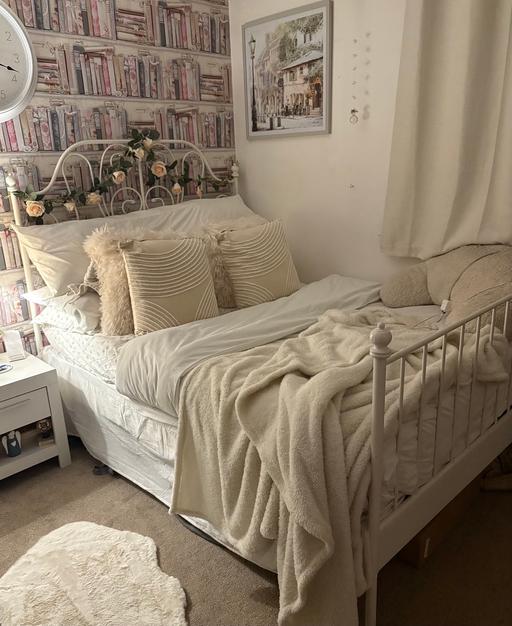 Buy & Sell Parr Industrial Estate Saint Helens - Photos for IKEA LEIRVIK METAL WHITE DOUBLE BED FRAME