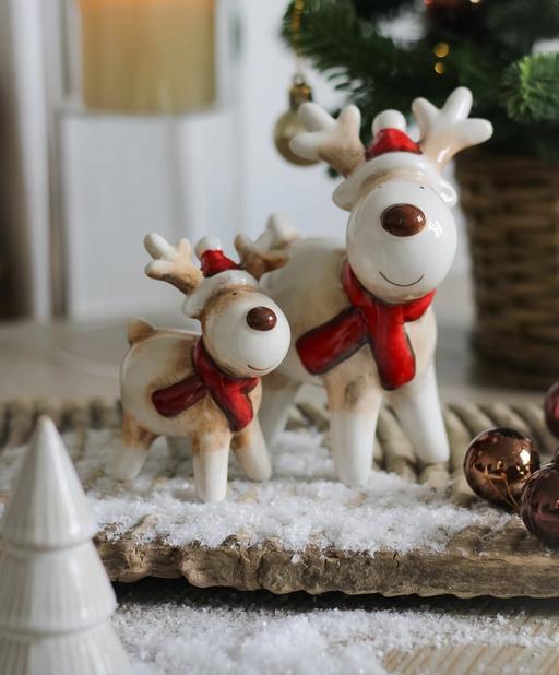 Buy & Sell Stanwix Cumberland - Photos for set of 2 beige and red standing reindeer
