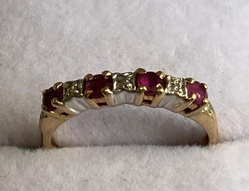 Buy & Sell Yeovil Somerset - Photos for 9ct gold diamond & ruby half eternity ring 