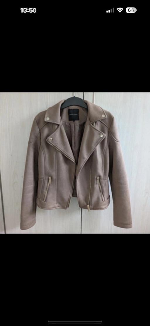 Buy & Sell Ponders End North London - Photos for Taupe faux suede biker jacket