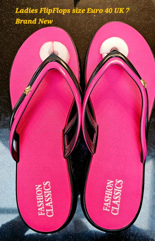 Buy & Sell Heath Hayes Cannock Chase - Photos for Ladies Black Pink Flip Flops with French Heel