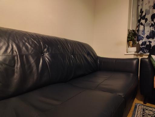 Buy & Sell Edmonton North London - Photos for navy blue leather sofa set