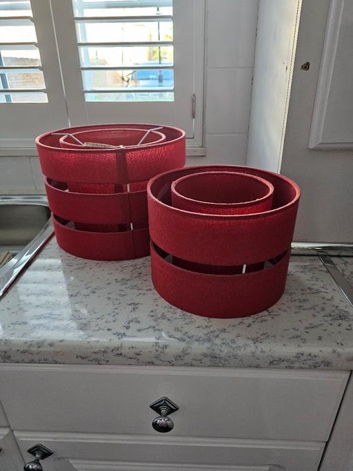 Buy & Sell Deptford South East London - Photos for Red ceiling shade and lamp shade.